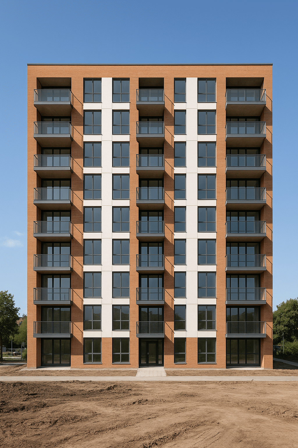 Design a collective borefield for an apartment building.