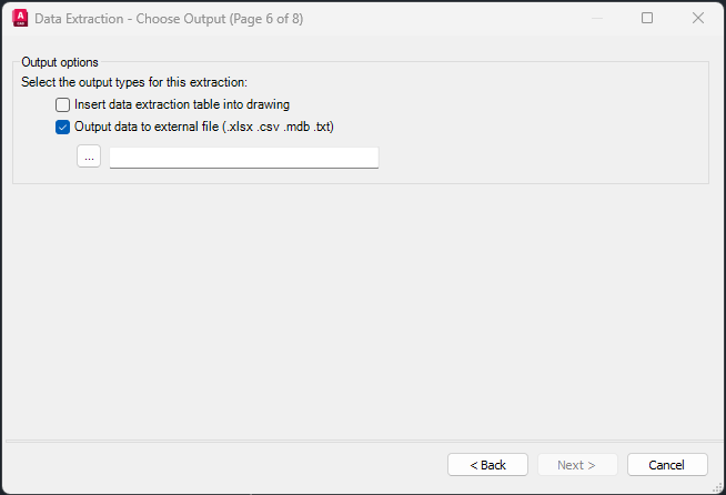 Print screen of step 6/8 for the data extraction.